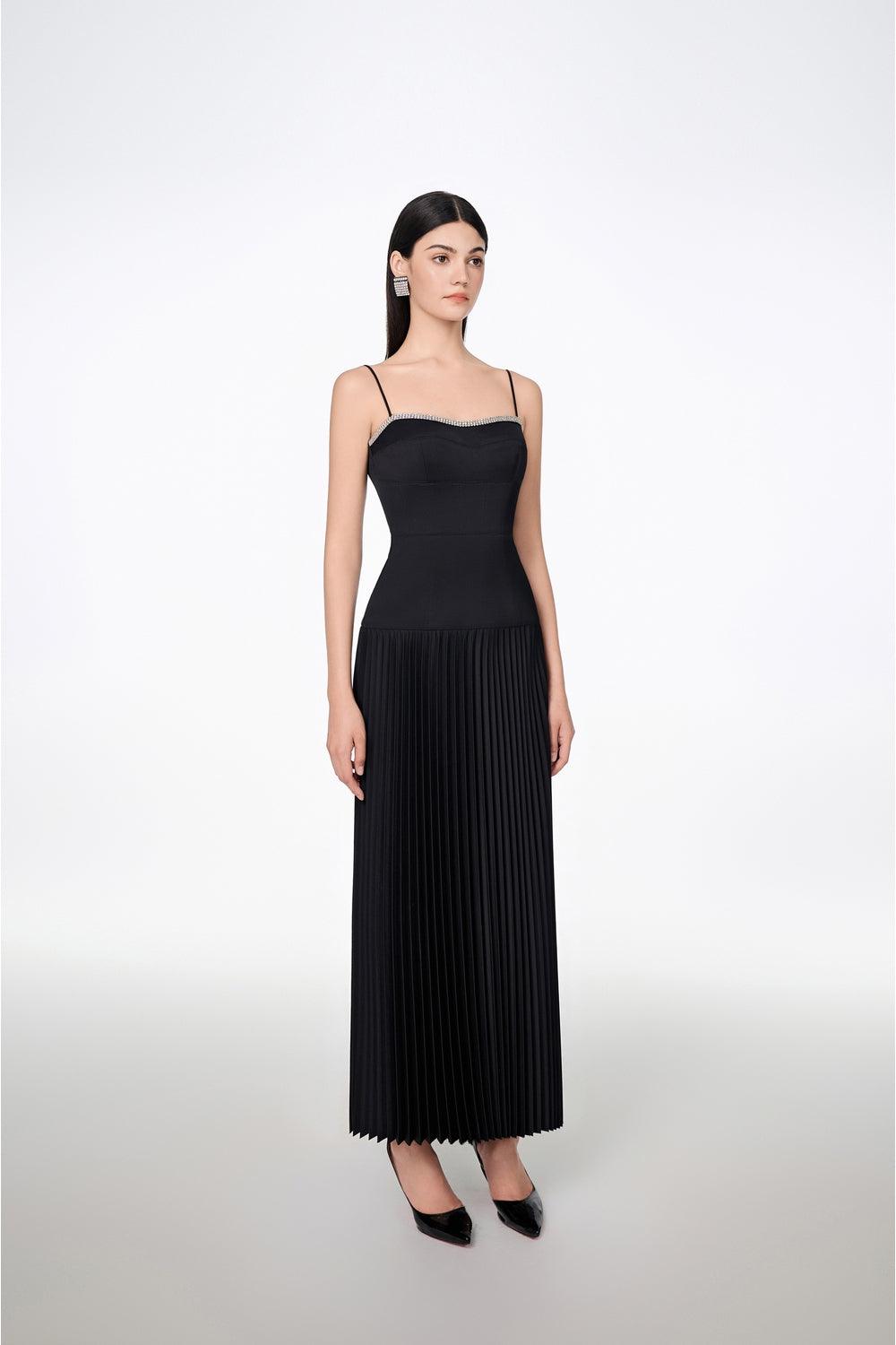 Strapless Pleating Dress With Cropped Jacket Set